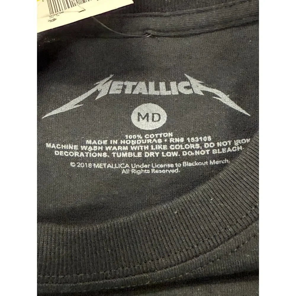 Metallica Ride The Lightning T Shirt Mens Size M Black Rock Band Graphic Tee